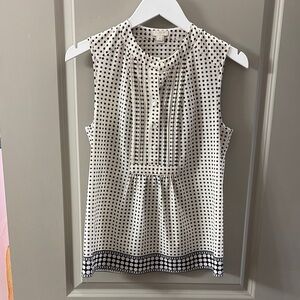J Crew Sz 2 Polka Dot Sleeveless Top